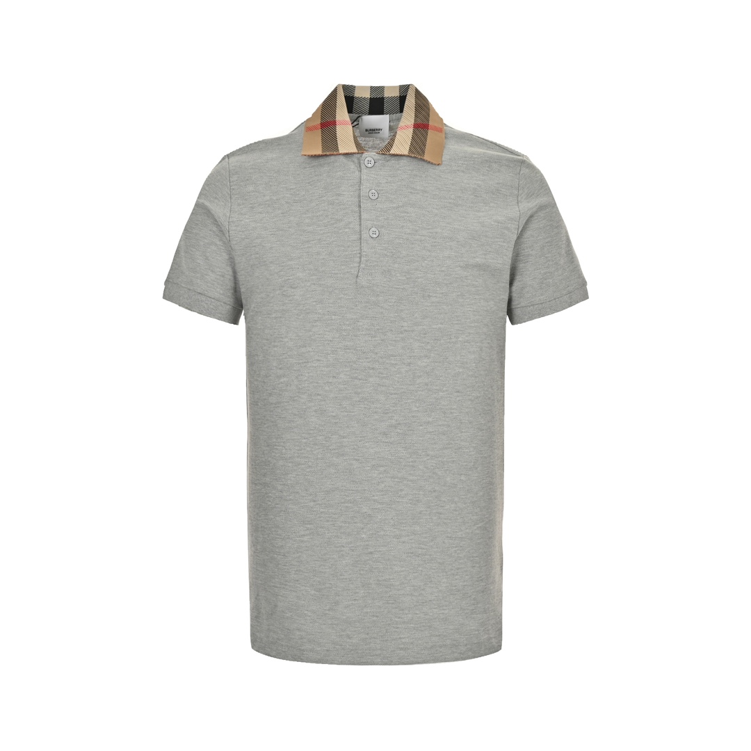 Burberry 24ss check collar Polo short sleeve