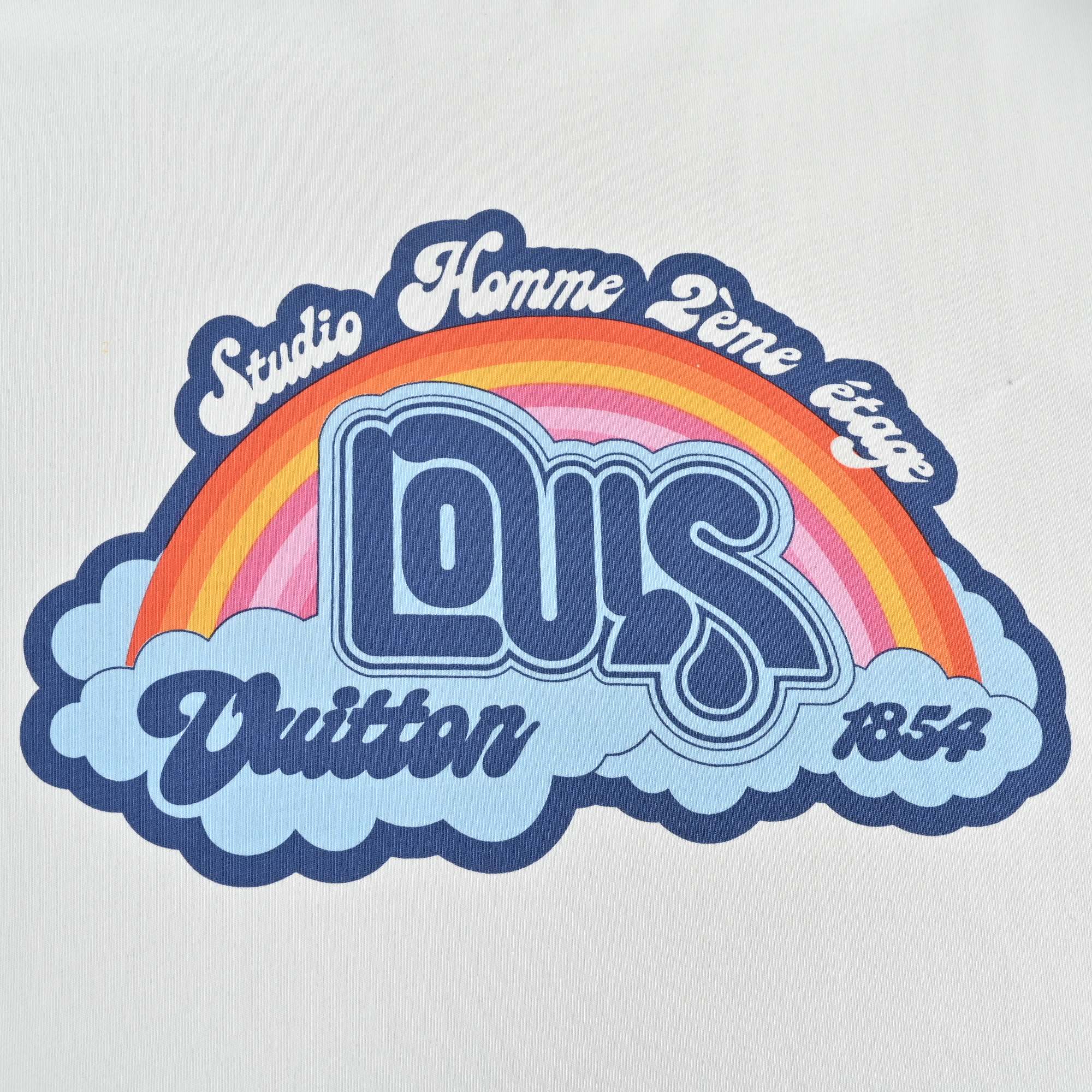 Louis Vuitton 23ss rainbow lettering short sleeves