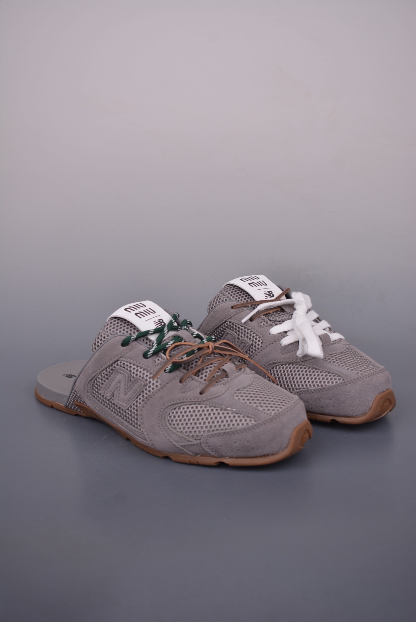 Miu Miu x New Balance 530 SL Faded Suede Mules 