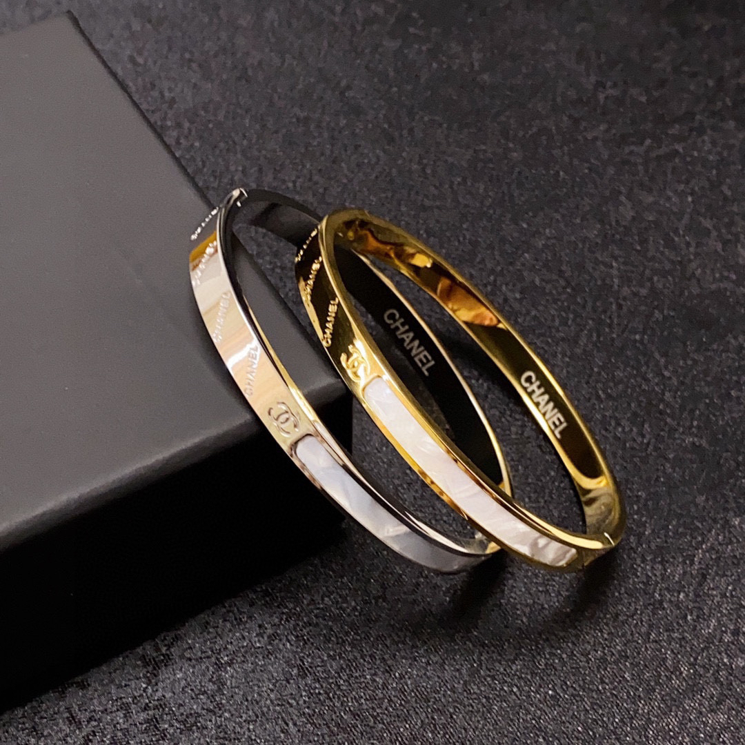 Chanel white mother-of-pearl bracelet