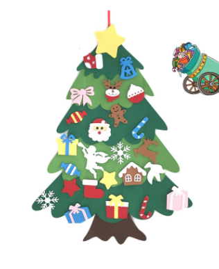 🎄FELT CHRISTMAS TREE KID CRAFT - BONUS - FREE LED STRING LIGHT