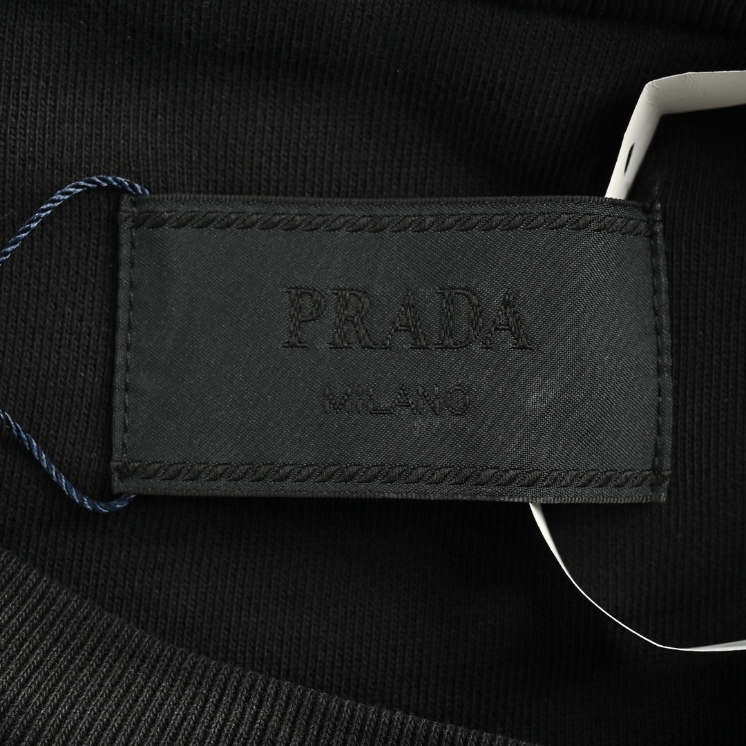 Prada 24Fw washed gradient crew neck sweatshirt with triangle logo