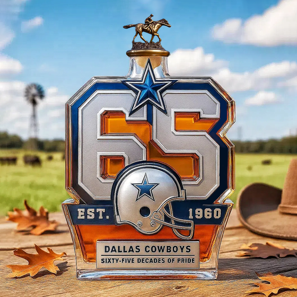 65 Years of Glory — Dallas Cowboys Anniversary Whiskey Bottle