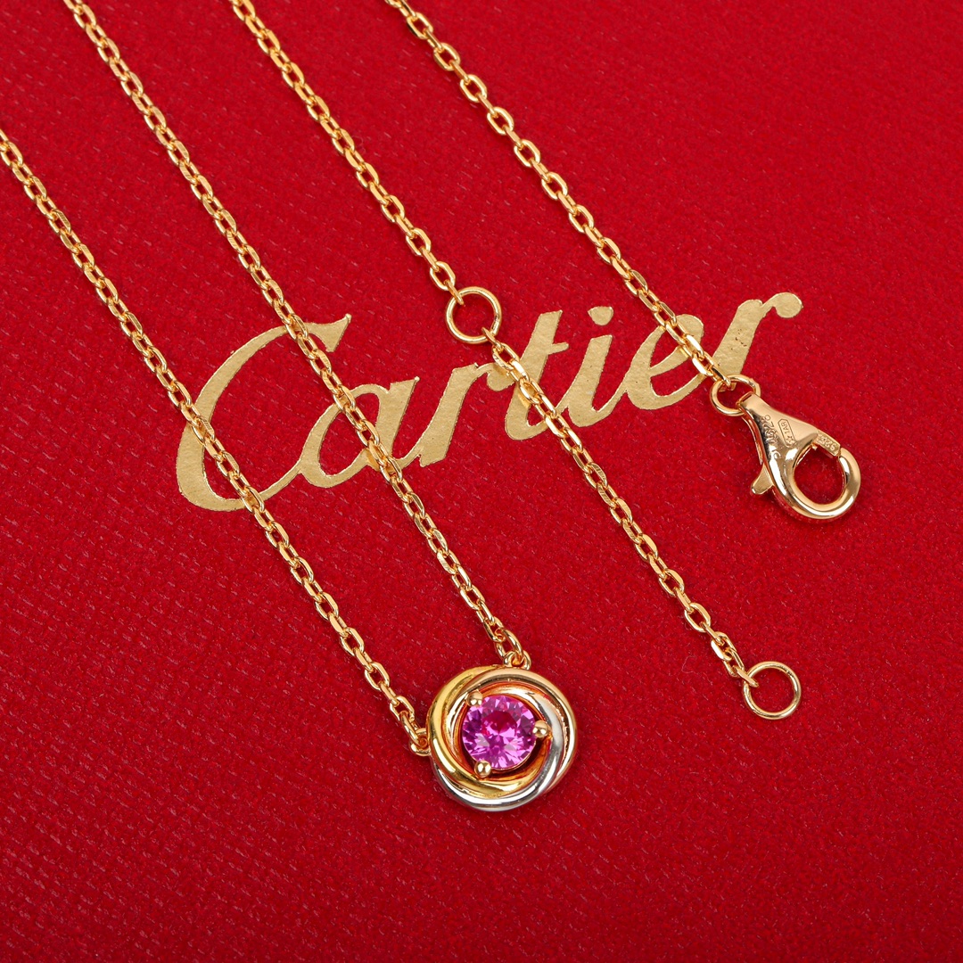 Cartier tricolor diamond necklace