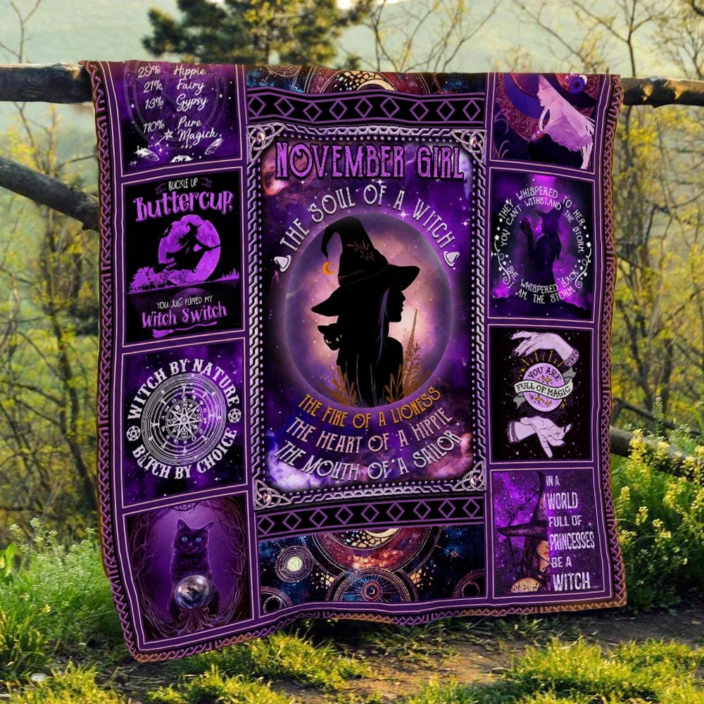 November Girl – The Soul Of A Witch Quilt Blanket