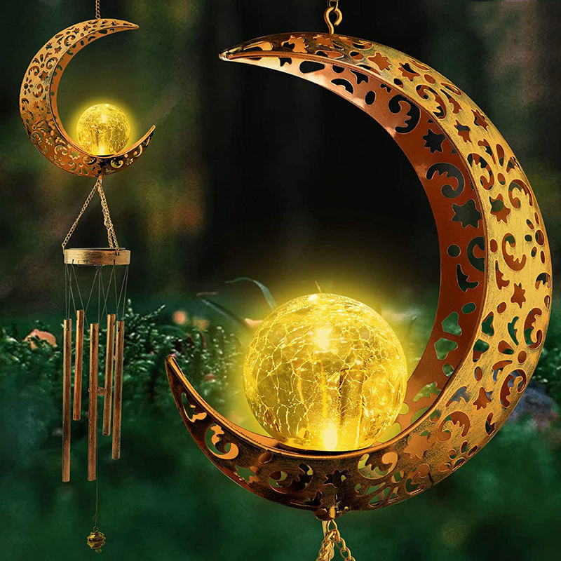 Solar Garden Decoration, Wind Chime Lamp, Moon, Star, Sun, Ornament
