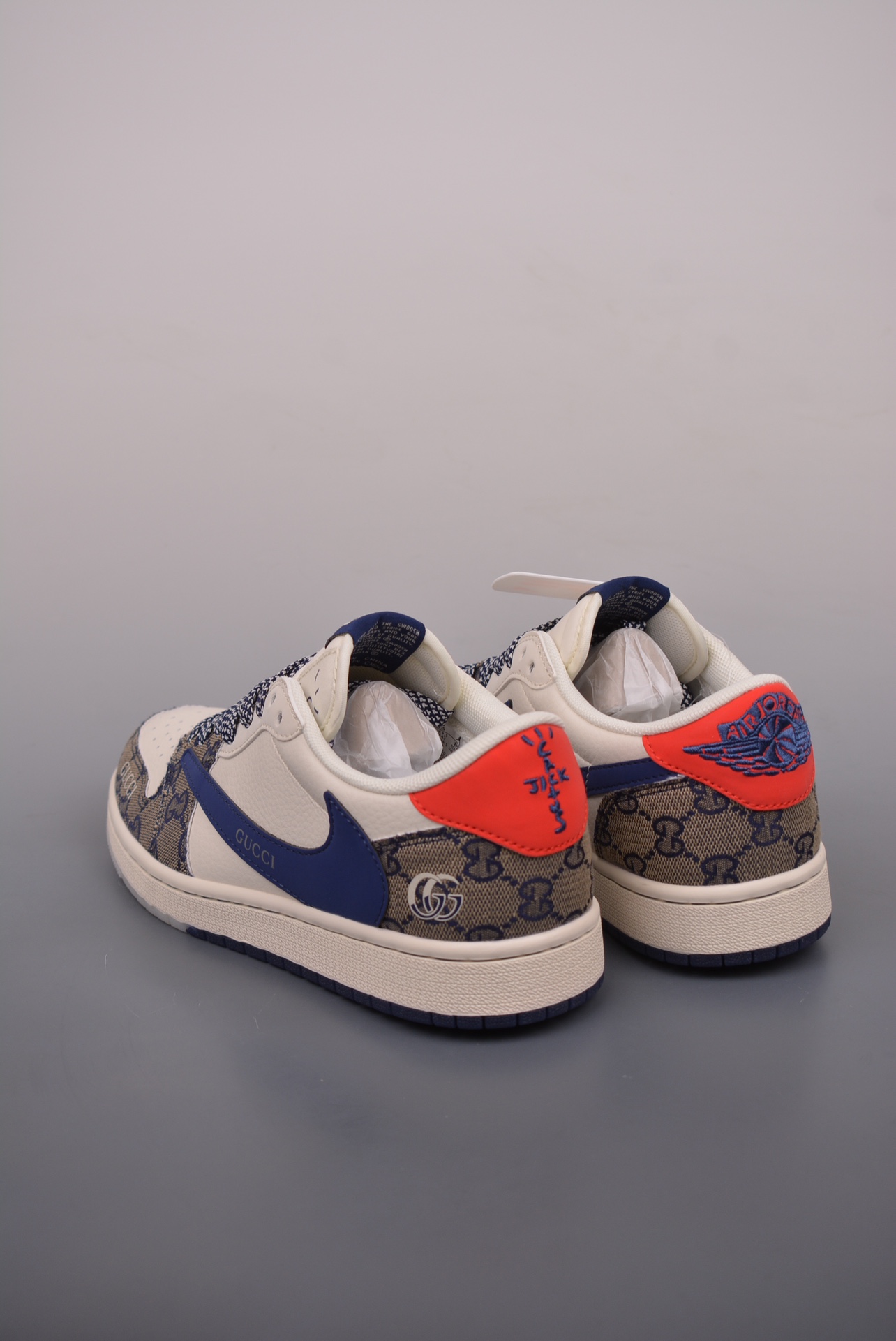 Gucci x Nike Air Jordan 1 Low OG Cream White Dark Blue XY2688-118