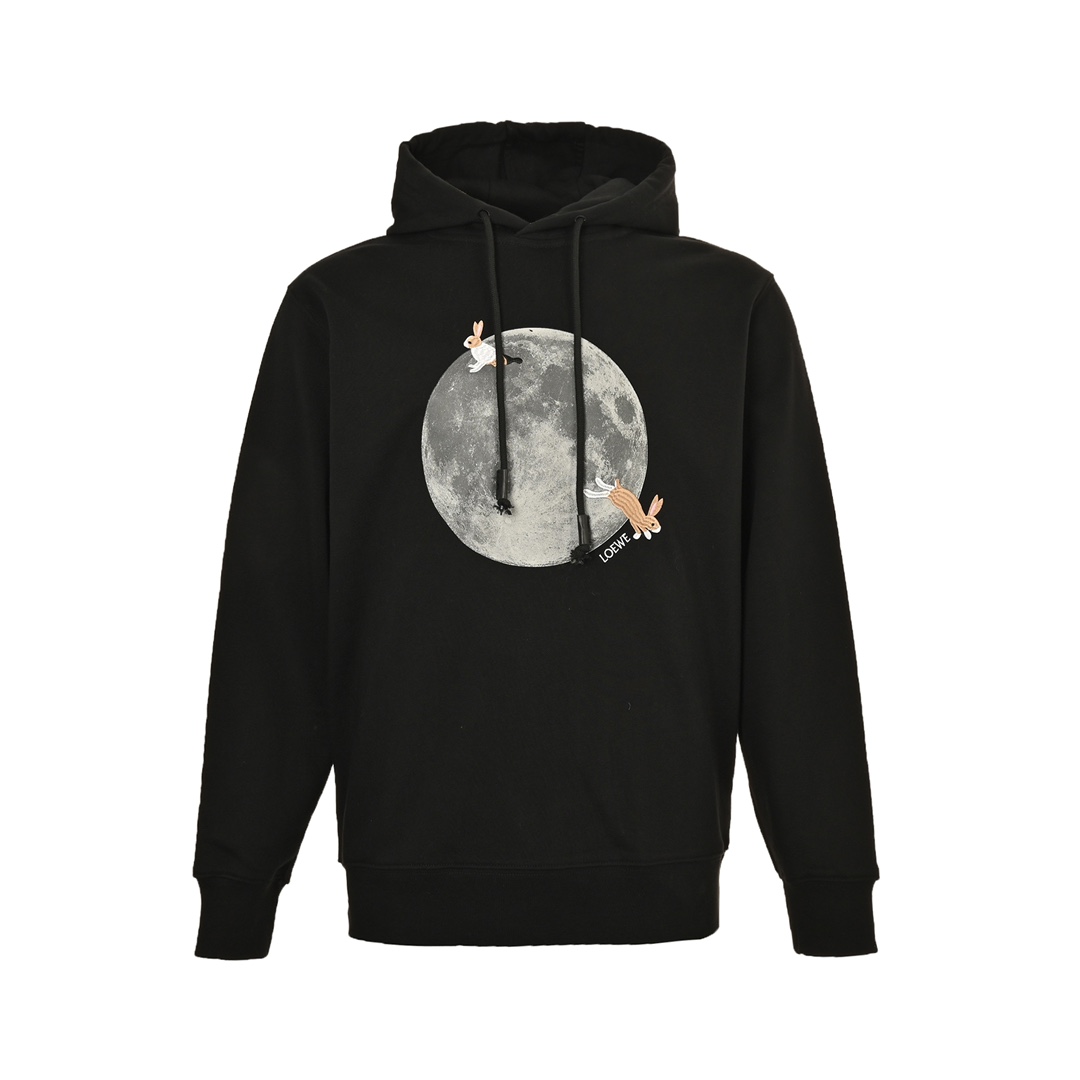 Loewe 24Fw collaboration Moon Bunny hooded sweatshirt