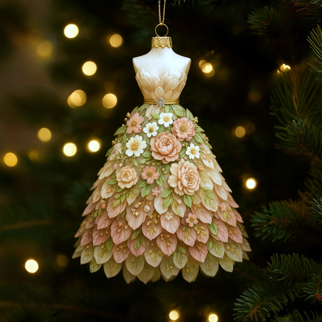 Flower Dress Christmas Ornament