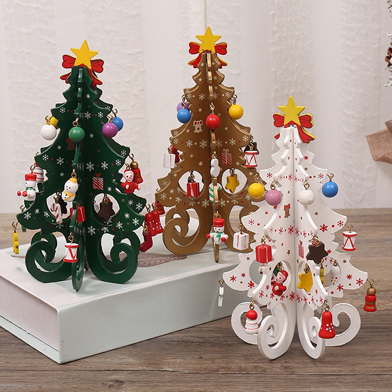 🌲🌲DIY 3D Mini Wooden Christmas Tree Decoration