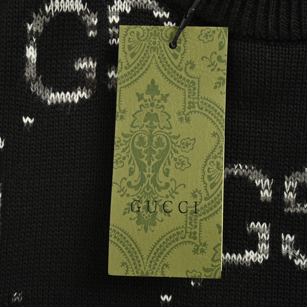 Gucci 24Fw Classic Interlocking G Jacquard Crew Neck Sweater