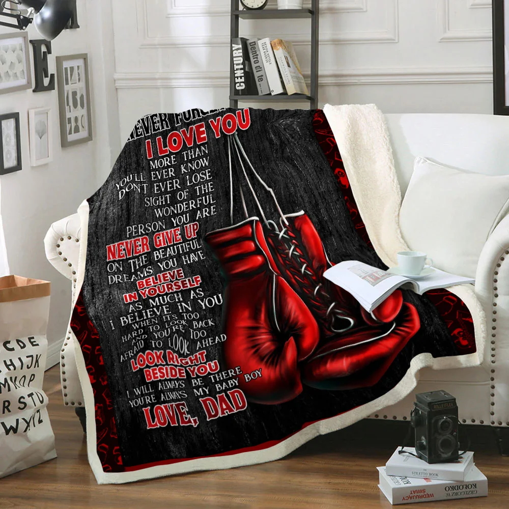Dad To Son Boxing Sofa Throw Blanket