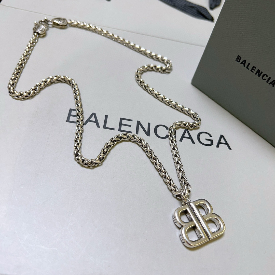 Balenciaga BB Braided Chain Necklace