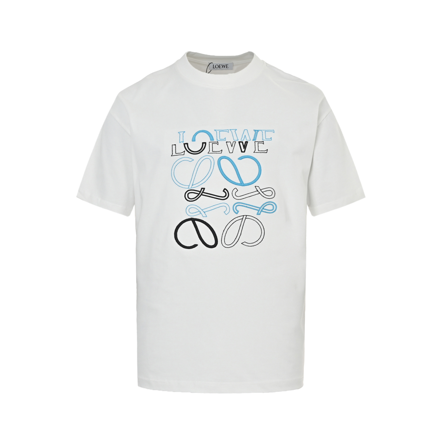 Loewe 25ss irregular logo contrast embroidered short sleeves
