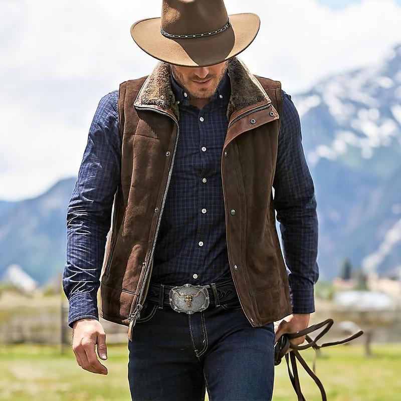 Automatic Ratchet Leather Western Cowboy Belt