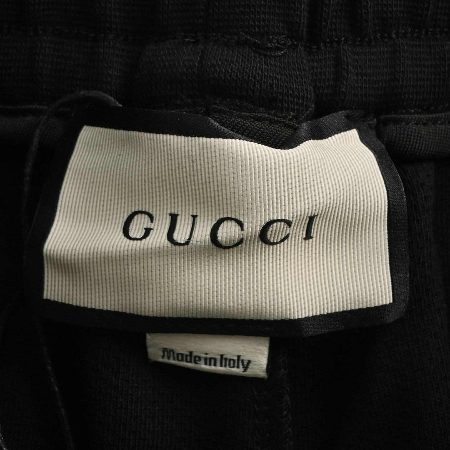 Gucci flame logo towel embroidered lettering shorts