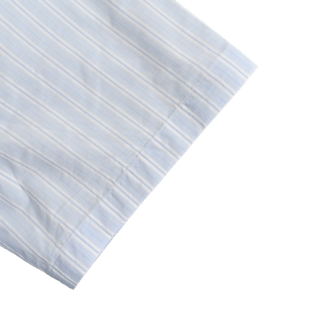 Dior 24ss half-zip small logo embroidered striped short-sleeved shirt