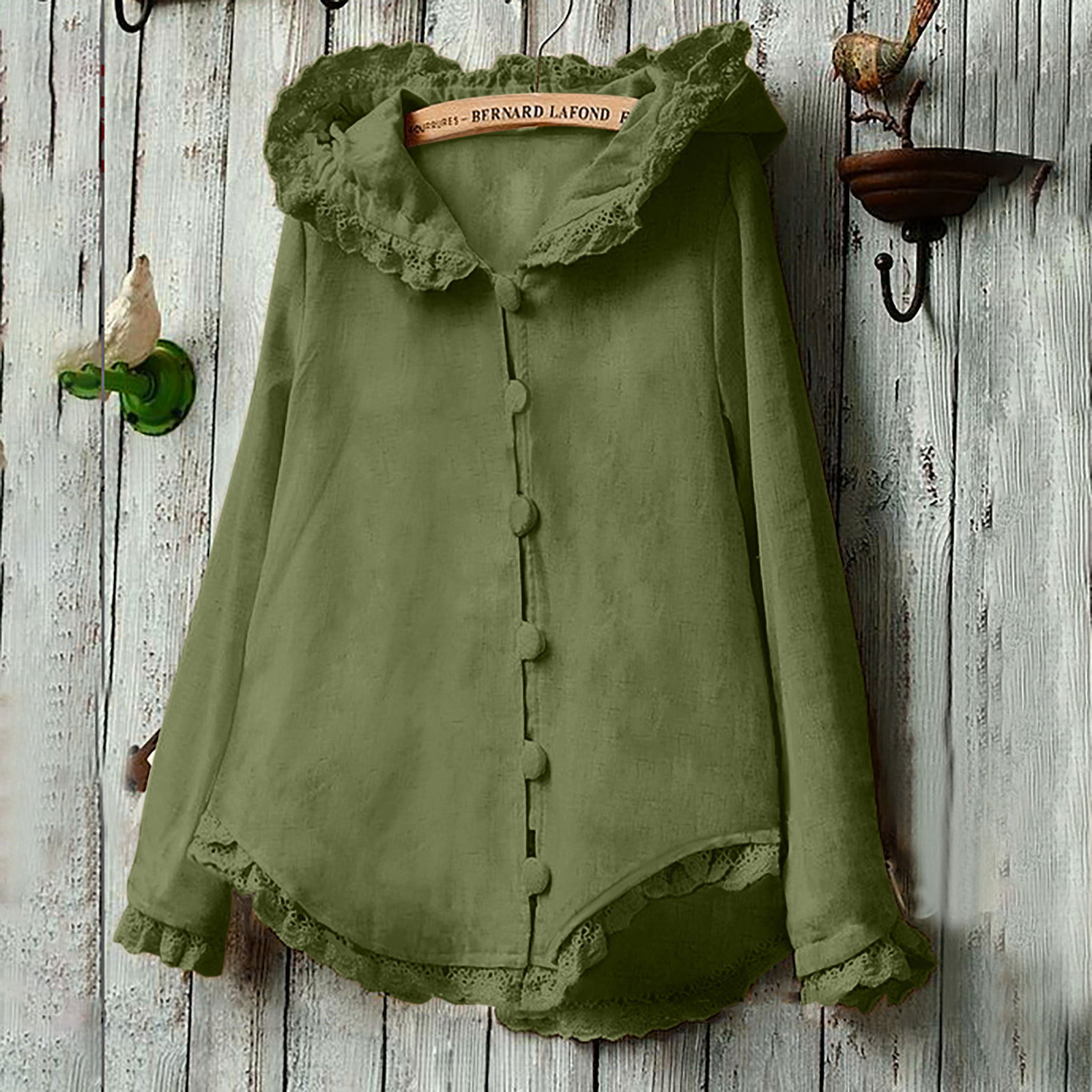 Comfy Wood Ear Edge Design Jacket