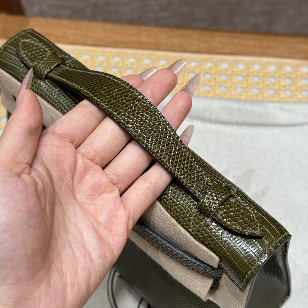 Hermes kelly pochette 61Olive Green (handmade to order)