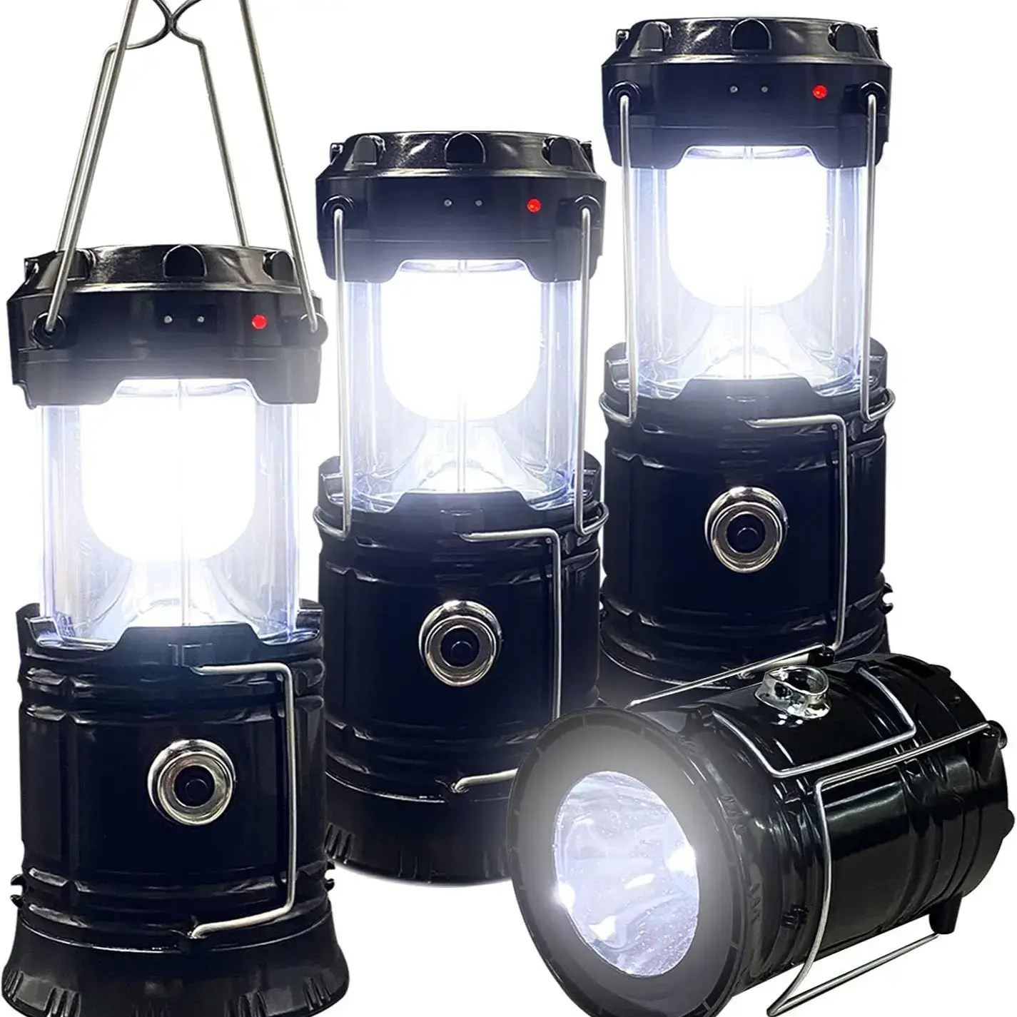 Solar Camping Lantern  - Rechargeable LED Lights, Magnetic Base & Foldable Hanging Hook- Collapsible Lamp Battery Powered Perfect for Power Outages, Hiking, Emergencies Adjustable Flashlight Adjustable Tactical Flashlight gifts gift set for girls