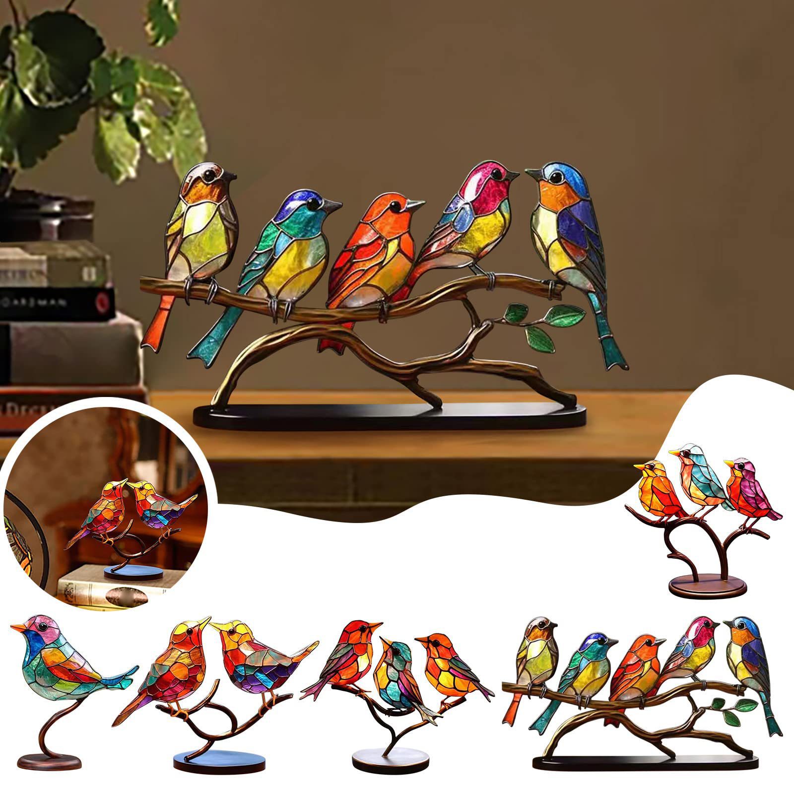 (🔥Last Day Promotion-SAVE 50% OFF) 🌈bird on Branch Series Alloy Desktop Decorations -BUY 2 GET 10% OFF & FREE SHIPPING
