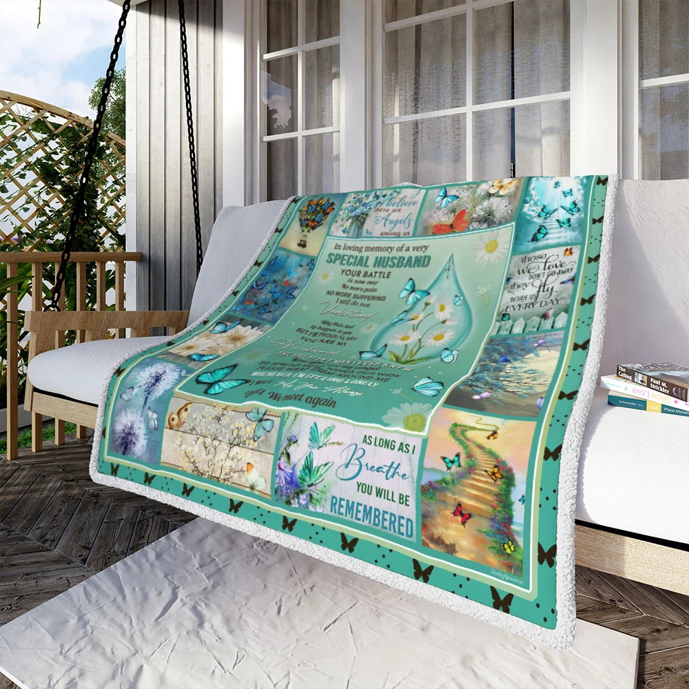In Loving Memory Of A Very Special Husband Sofa Throw Blanket