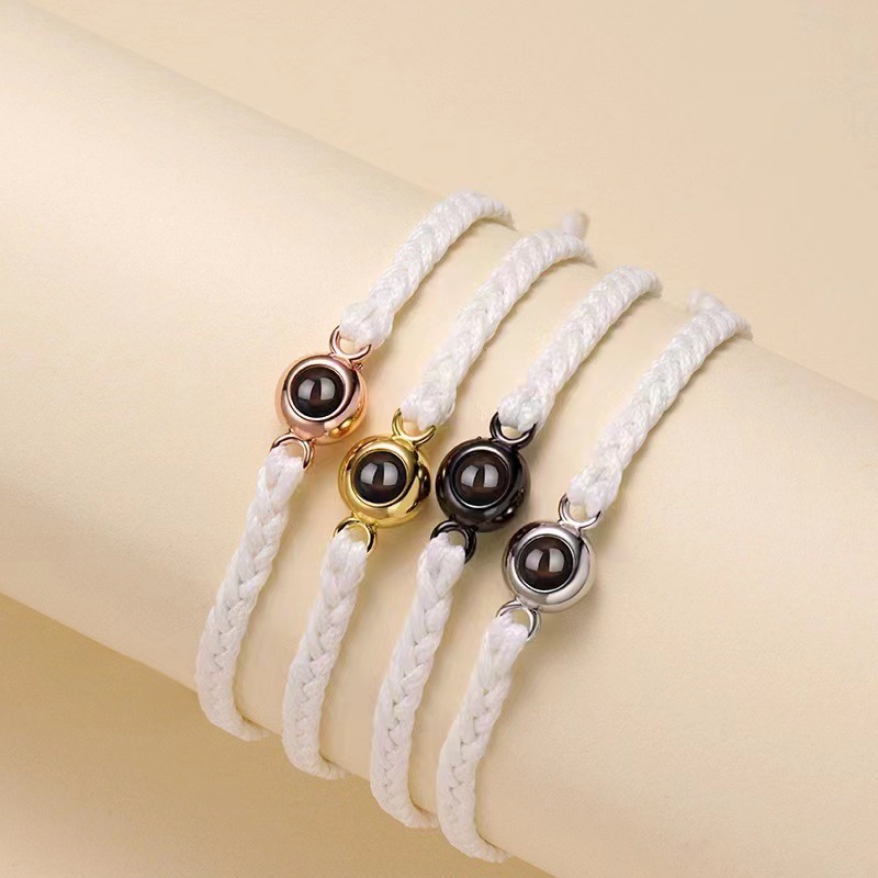 Personalized Braided Rope Photo Projection Bracelet Sweet Cool Gift