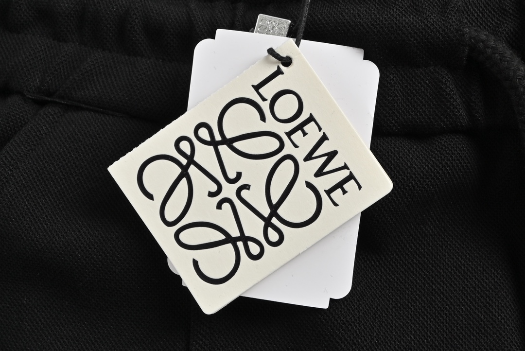Loewe 23Fw leather logo casual trousers