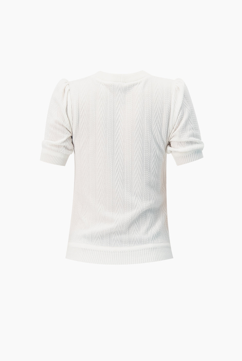 Blusa recta tejida y cuello redondo