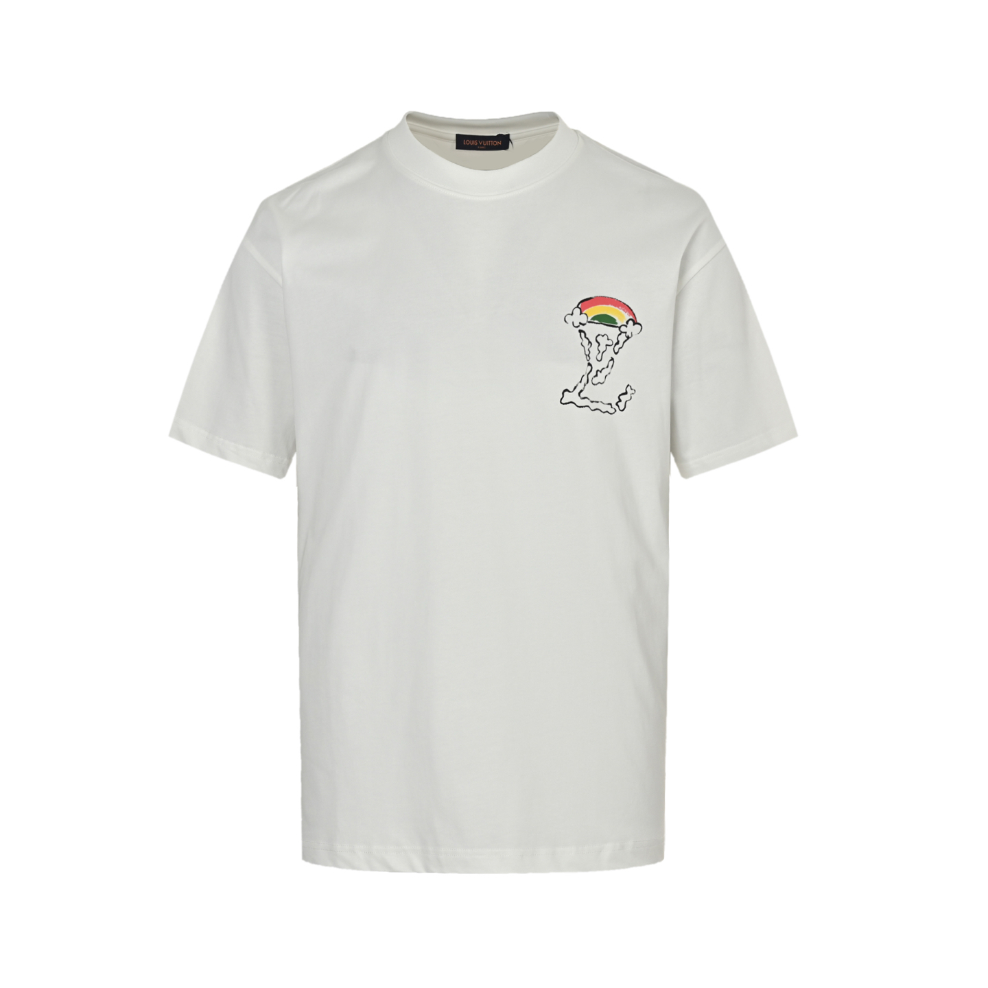 Louis Vuitton 25ss short-sleeved shirt with painted clouds on the back