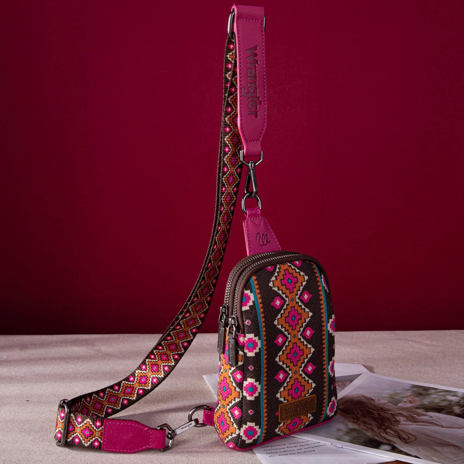 Southwestern Print Canvas Crossbody/Sling/Chest Bag