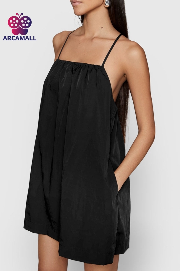 Black Suspender Sleeveless Dress