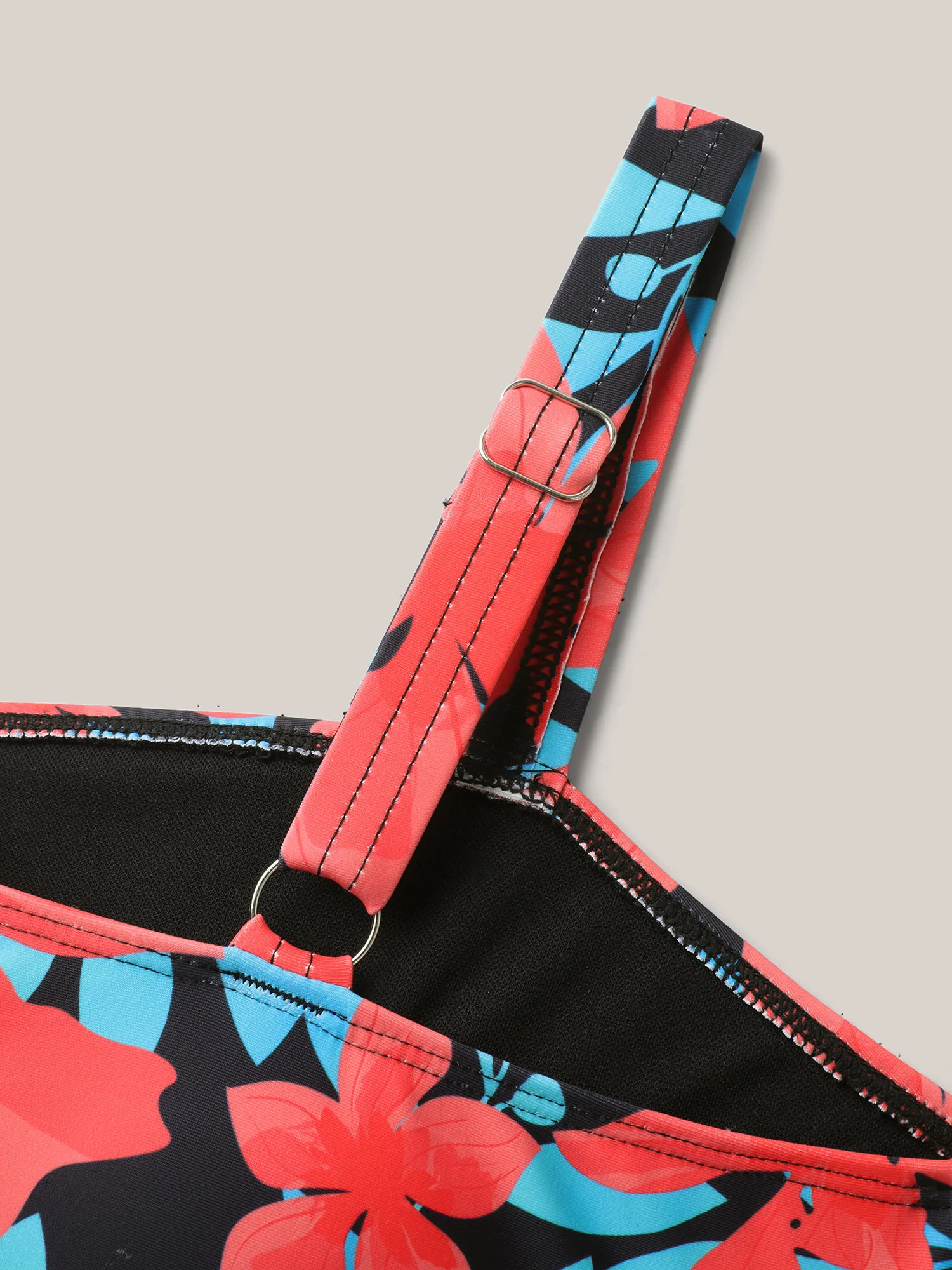 Twist Front Floral Print Swim Dress