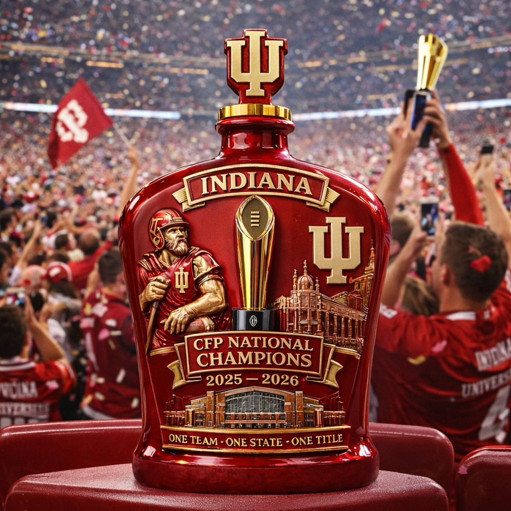 🥃 Indiana Hoosiers – CFP National Champions Whiskey Bottle