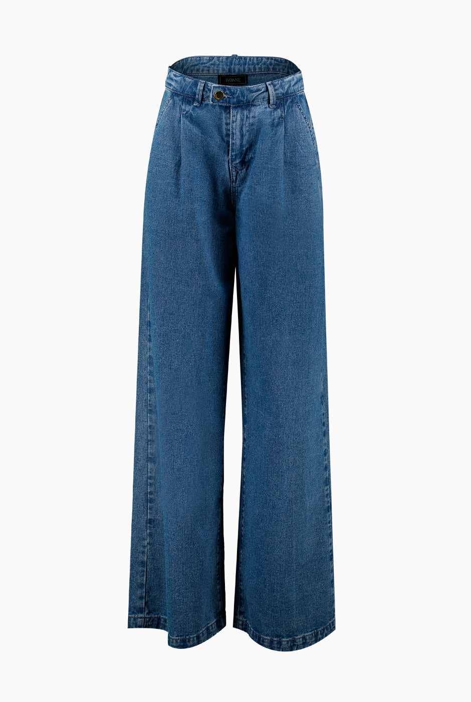 Jeans mom un boton frontal