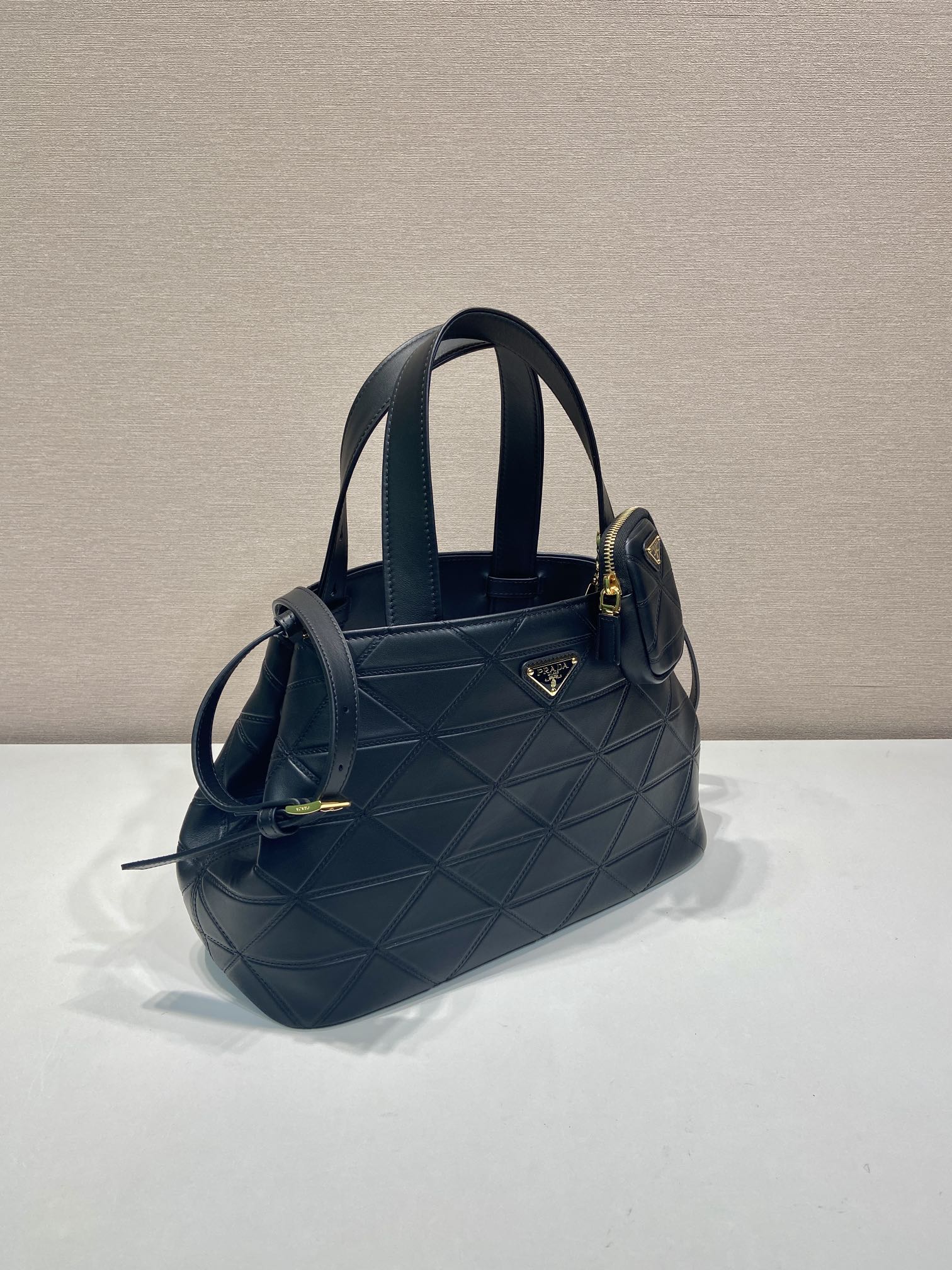 Prada Geometric Line Medium Tote Bag 1BG545