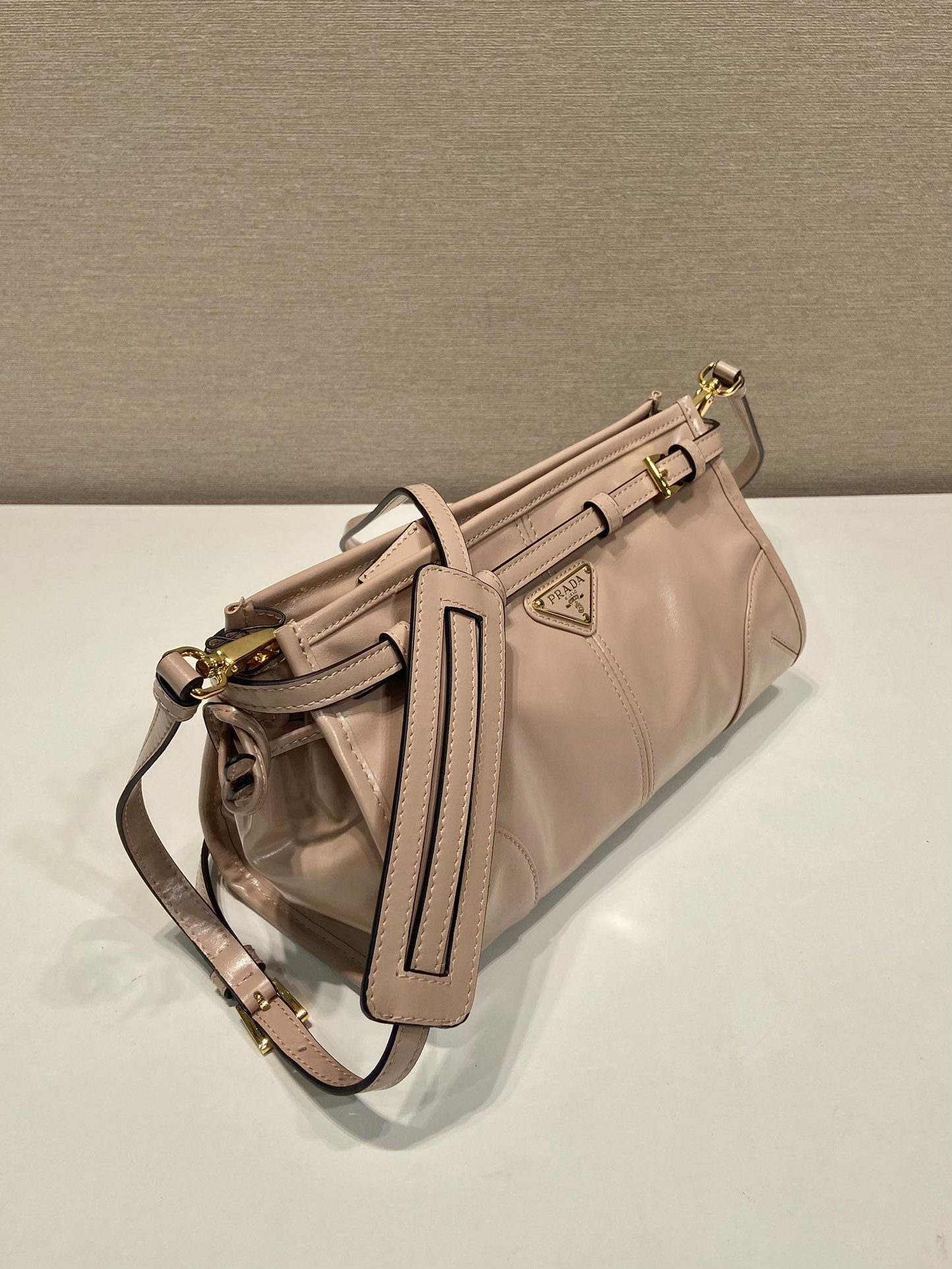 Prada LusSolf Oiled Wax Leather Shoulder Bag 1BA215