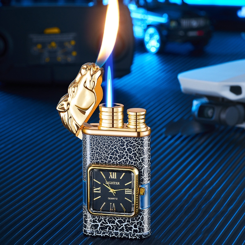 Windproof Lighter Vintage Watch Bezel Jet flame Torch