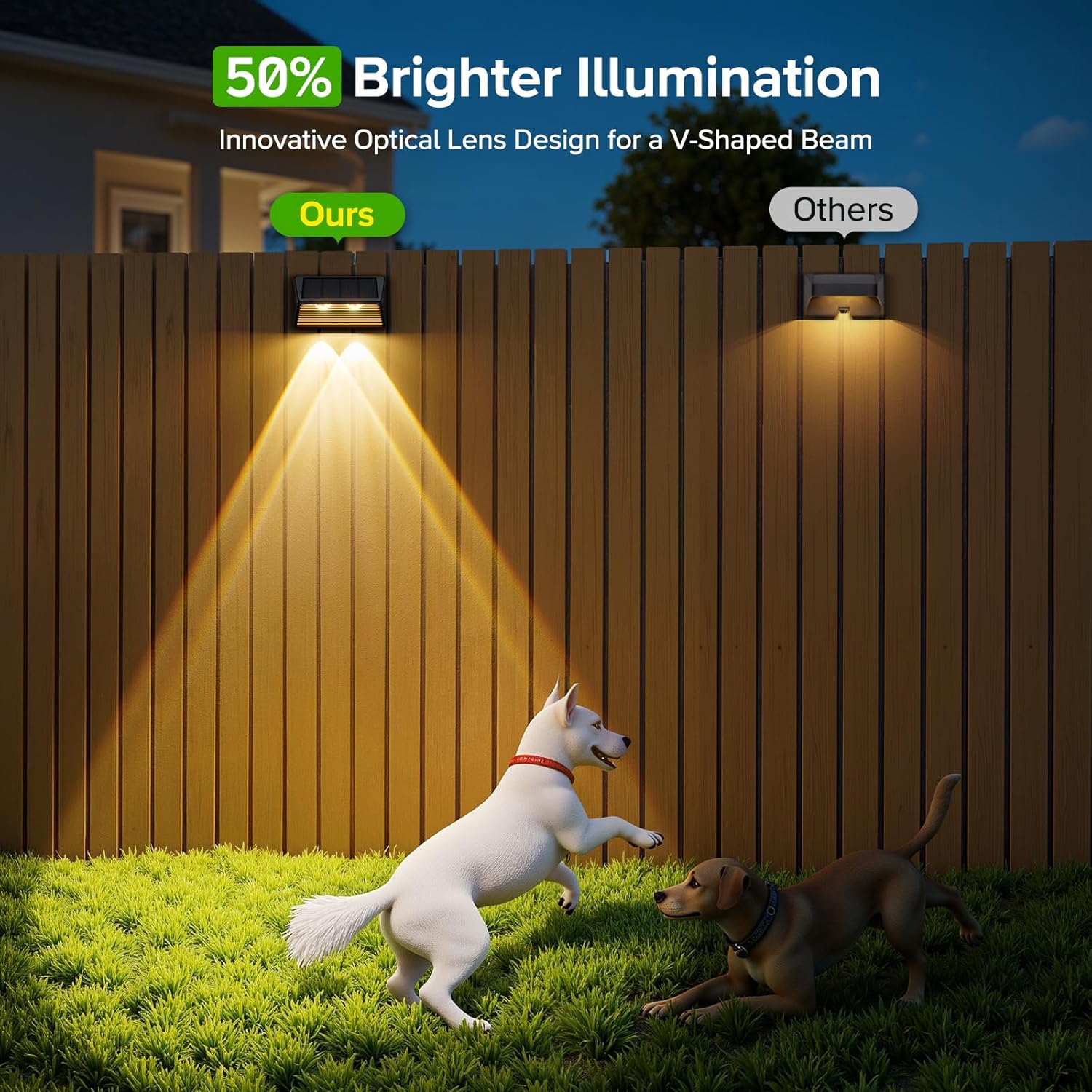 💖Last Day 49% OFF💖Solar Super Bright Lens LED Waterproof Fence Lights