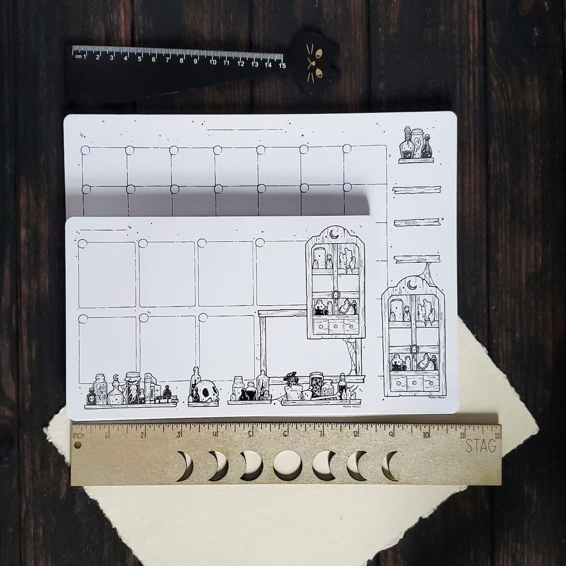 Potion shelf planner Notepads | Spooky cute goth Stationery