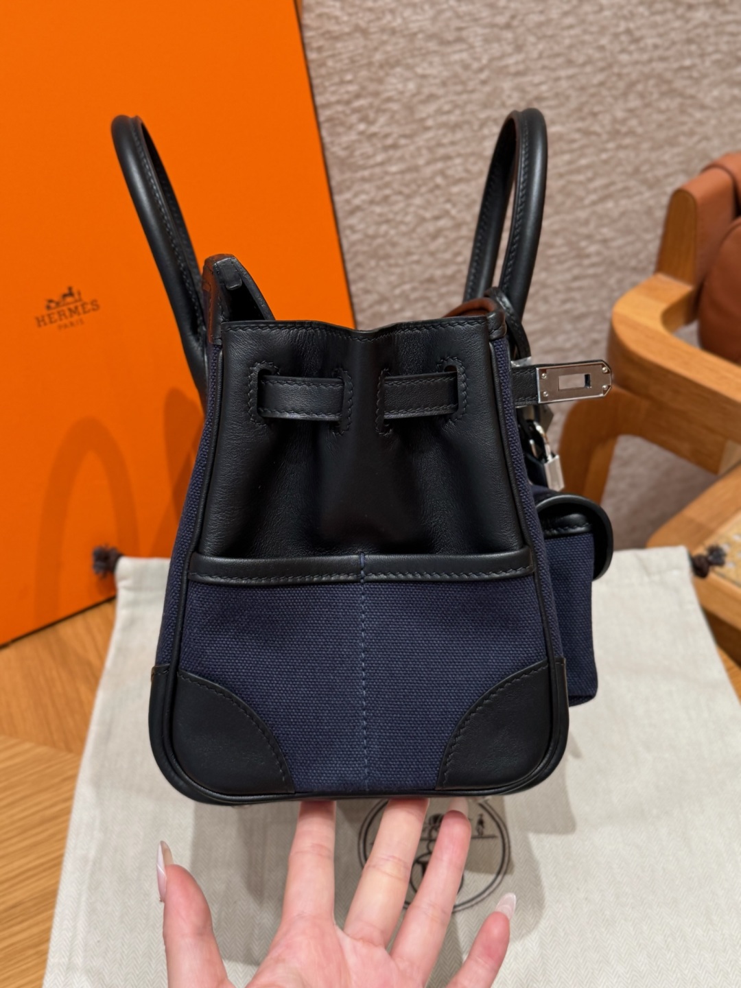 Hermes Birkin cargo 7UBlue navy89noir (handmade to order)