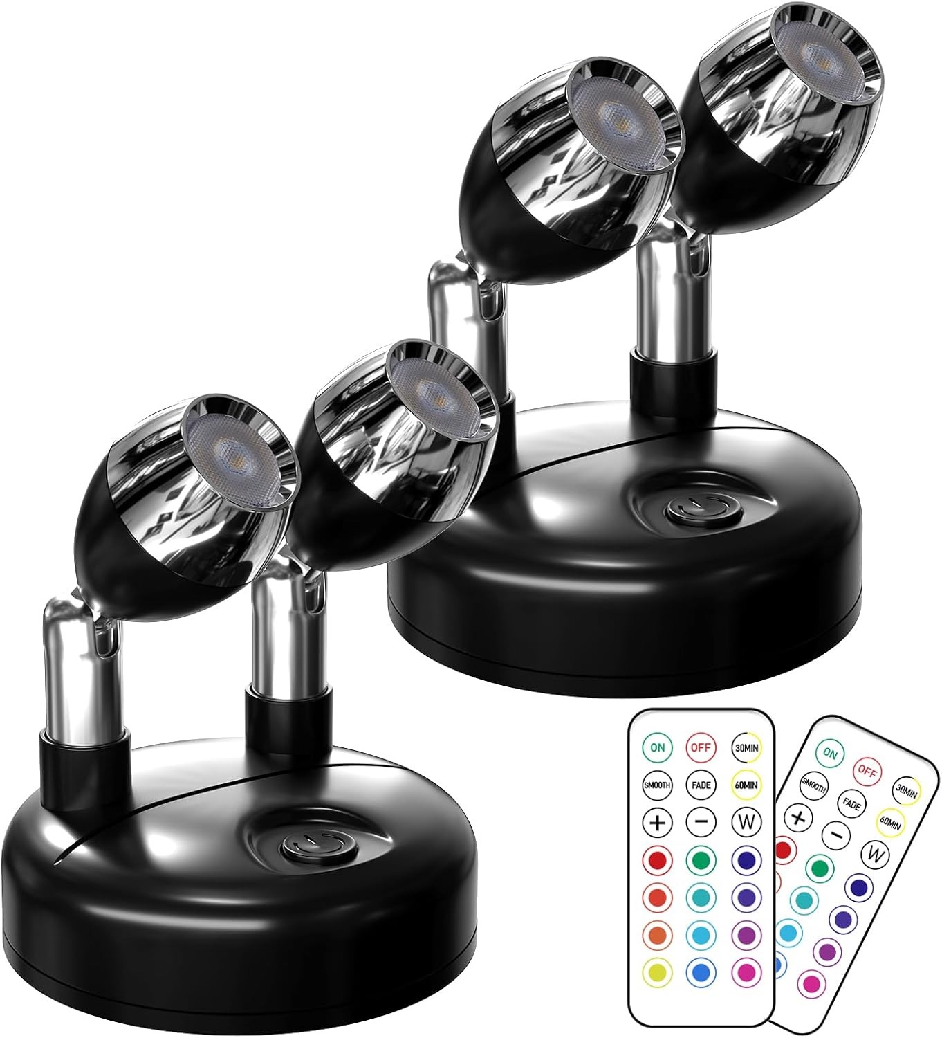 ✨Last Day 50% OFF✨2 Pcs Dual Head Wireless LED Spotlight with Remote 13 Color