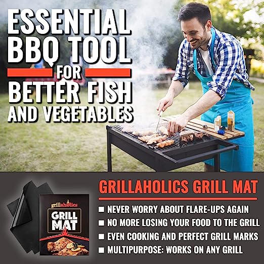 (🔥Last Day Promotion-SAVE 50% OFF)Reusable Non-Stick BBQ Grill Mats(Set of 2)-BUY 2 GET 1 FREE