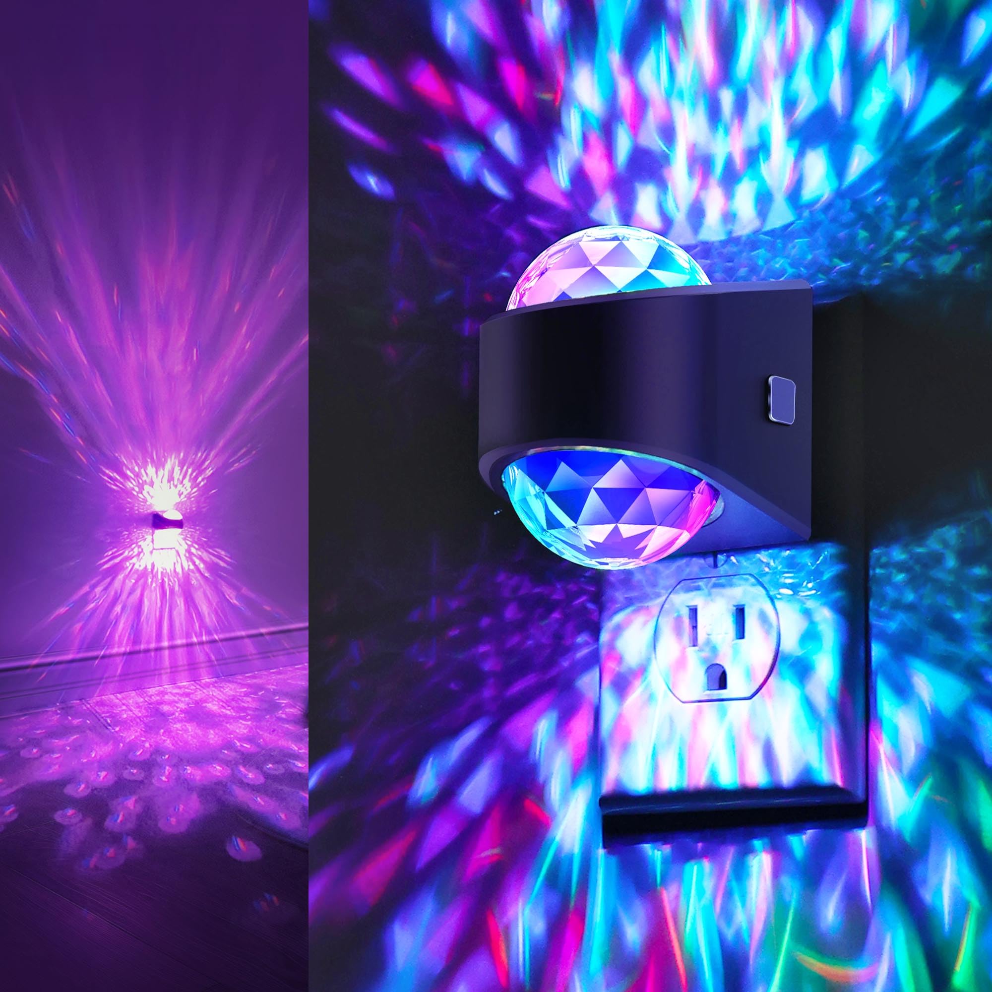9-Color RGB LED Galaxy Star Night Light Plug into Wall Color Changing Night Light