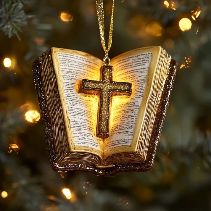 Jesus Cross Bible Ornament