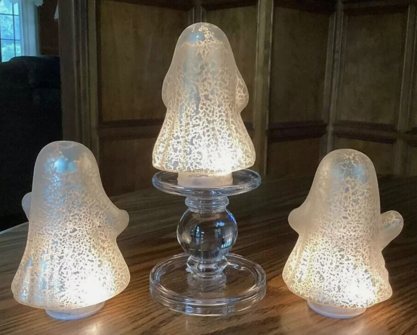✨Flash Sale✨Set of 3 Illuminated Mercury Glass Ghosts