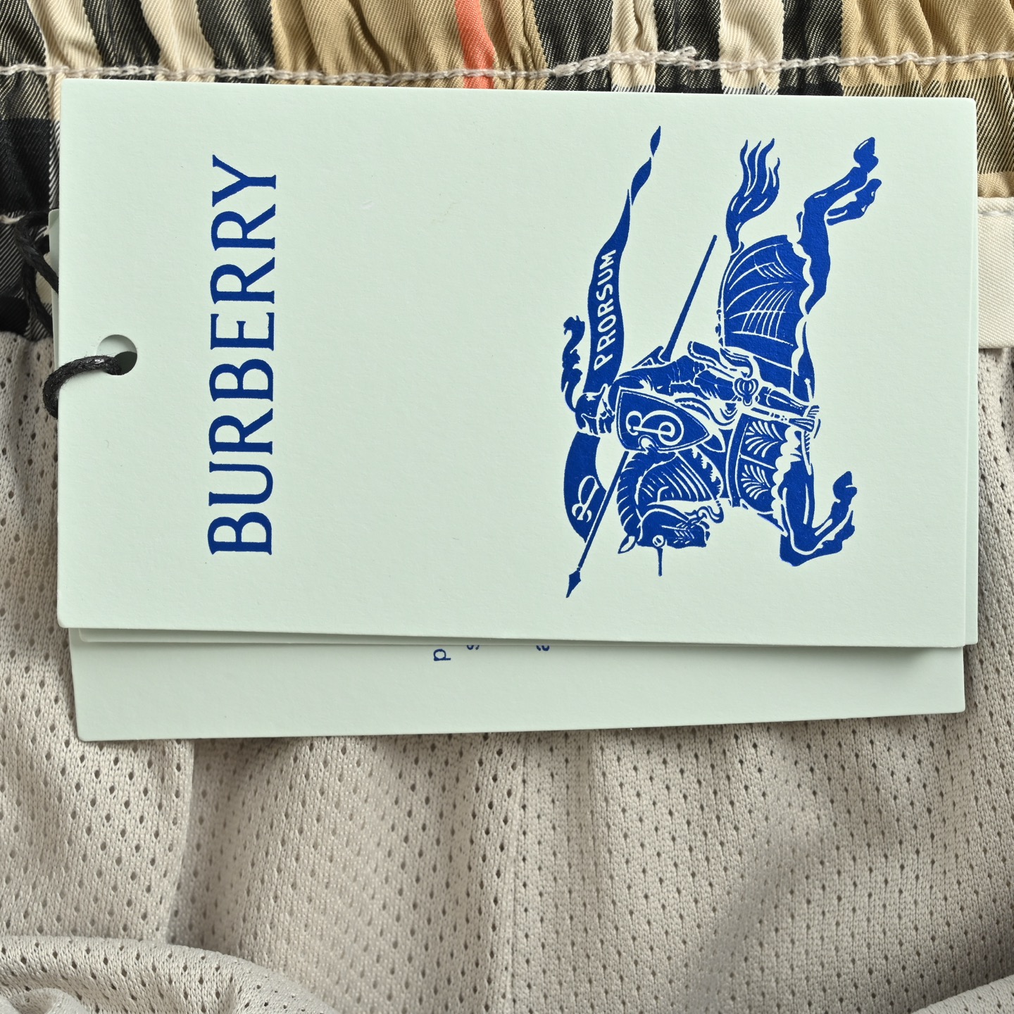 Burberry 25ss patchwork check horse embroidered shorts