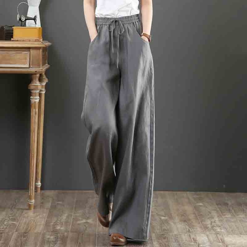 Basic Comfy Elastic Waist Drawstring Pants