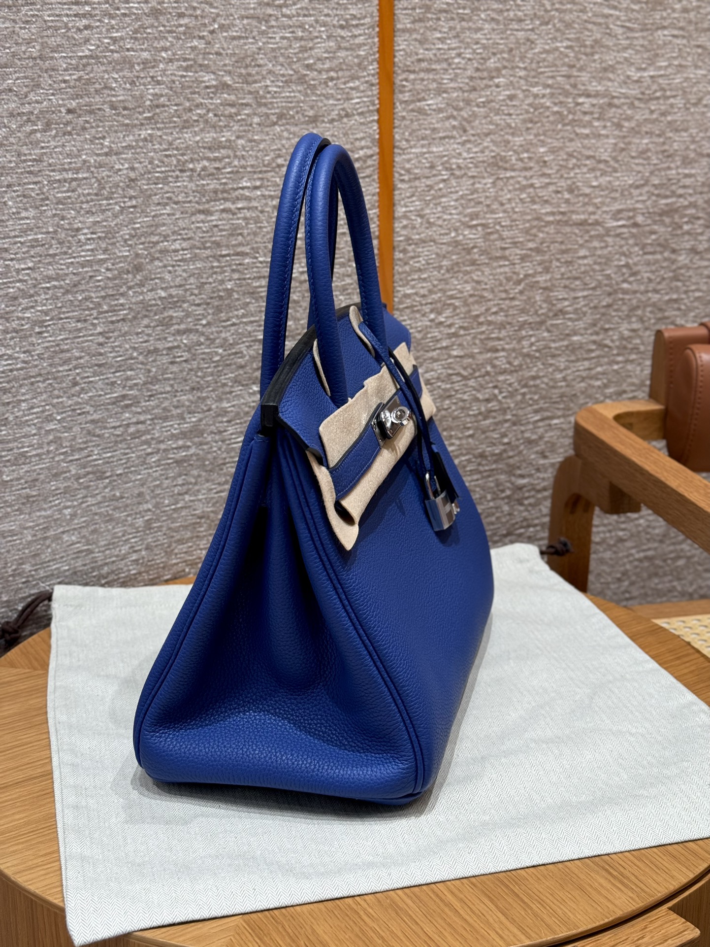 Hermès Birkin 7TBlue electric handbag (handmade to order)