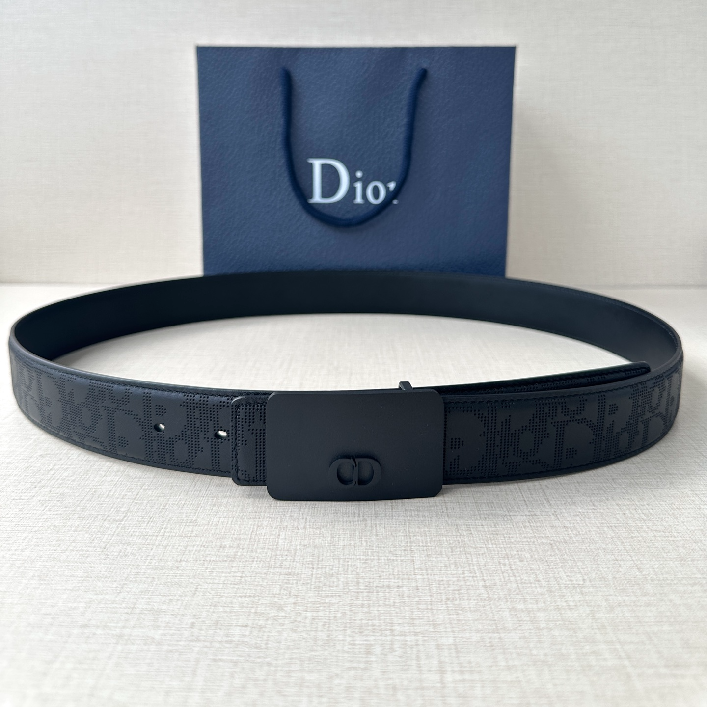Dior square buckle leather belt 3.5CM wide